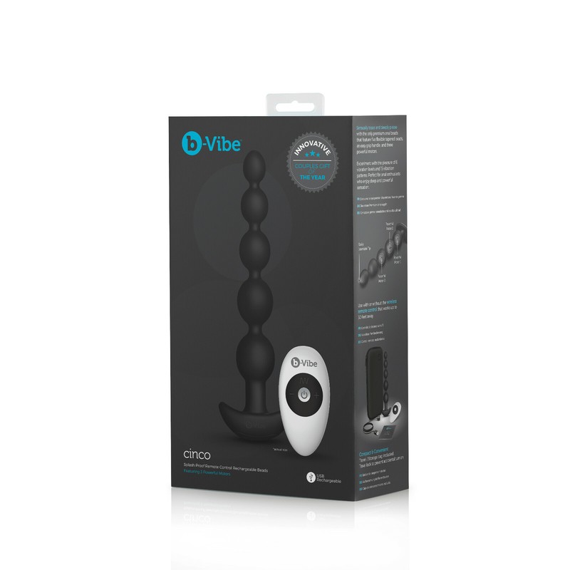 B-Vibe Five Anal Beads Vibrating Remote Control 5 Vibrating Anal Balls XL gallery