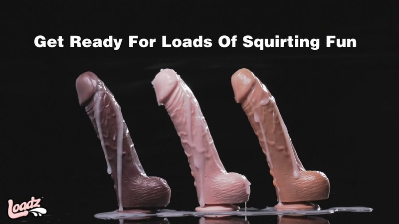 Loadz Vibrating Squirting 10 Modes dildo-dong with Remote 8.5in Rechargeable
