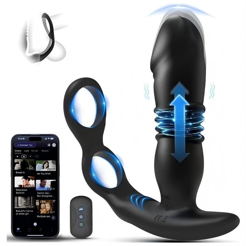 Male Prostate Massager Vibrator Thrusting Anal Butt Plug Dildo Sex Toys for Men