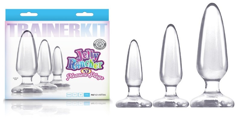 Jelly Rancher Trainer Kit Clear, Adult Couple Kinky Anal Butt Plug Sex Toy, New