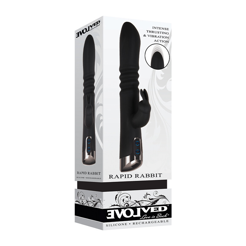 Evolved Rapid Rabbit Thrusting Dual Vibe multi-speed Rechargeable Waterproof Toy