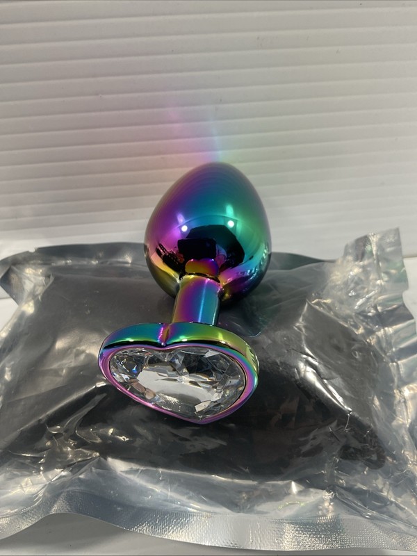 Rainbow Metal Anal Plug Large Size Smooth Finish Adult Pleasure Toy Rainbow FunX gallery