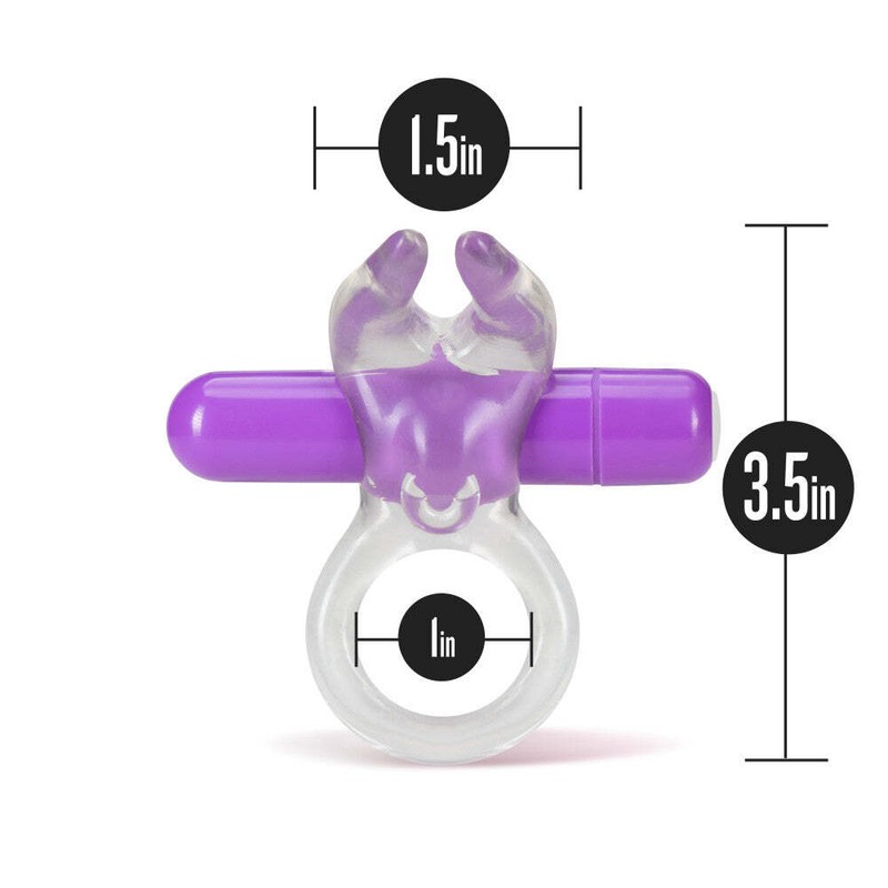 Blush Play With Me Stretchy Fits All Penises Waterproof Bull Vibrating C-Ring gallery