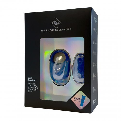 ID Wellness Essentials Dual Passion Couples Remote Controlled Vibrating Cock Ri gallery
