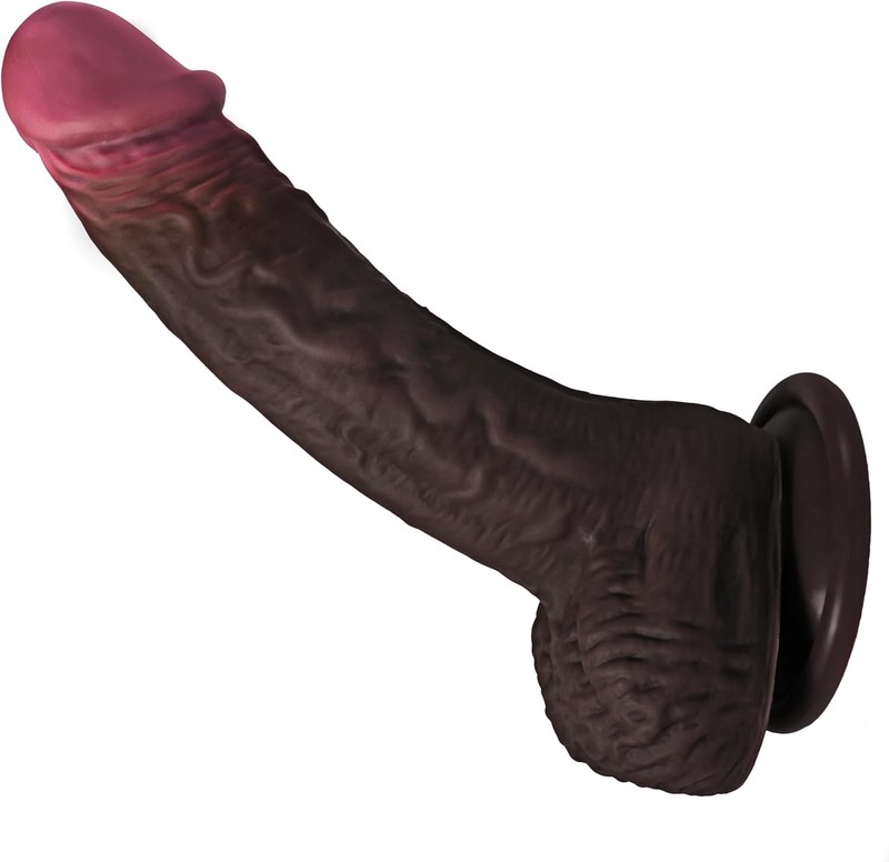 7 Inch Dildo, Beginner Realistic Soft Black Dildos, Food Silicone Material Anal