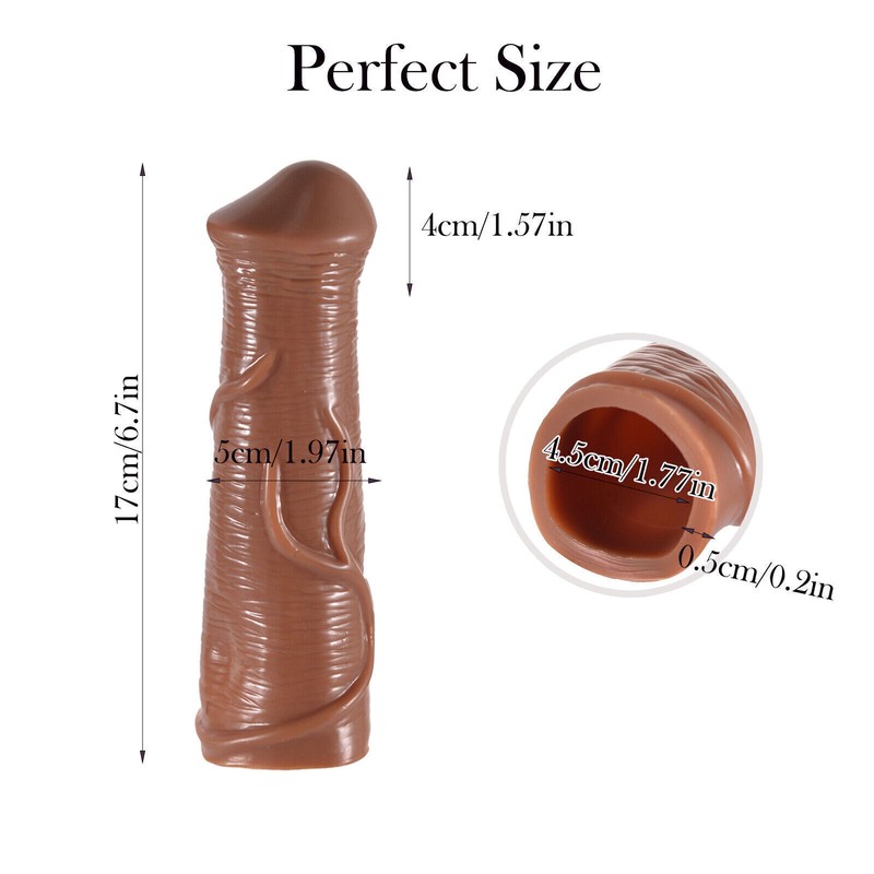 Add 4cm Male Penis Sleeve Cock Extended Girth Enhancer Enlarger Extender Sex Toy gallery