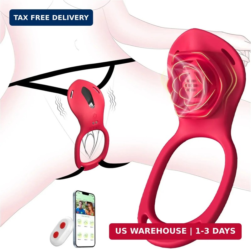 Couples Rose App Remote Control Wearable Vibrator, Couple Women Adult Sex Toys G