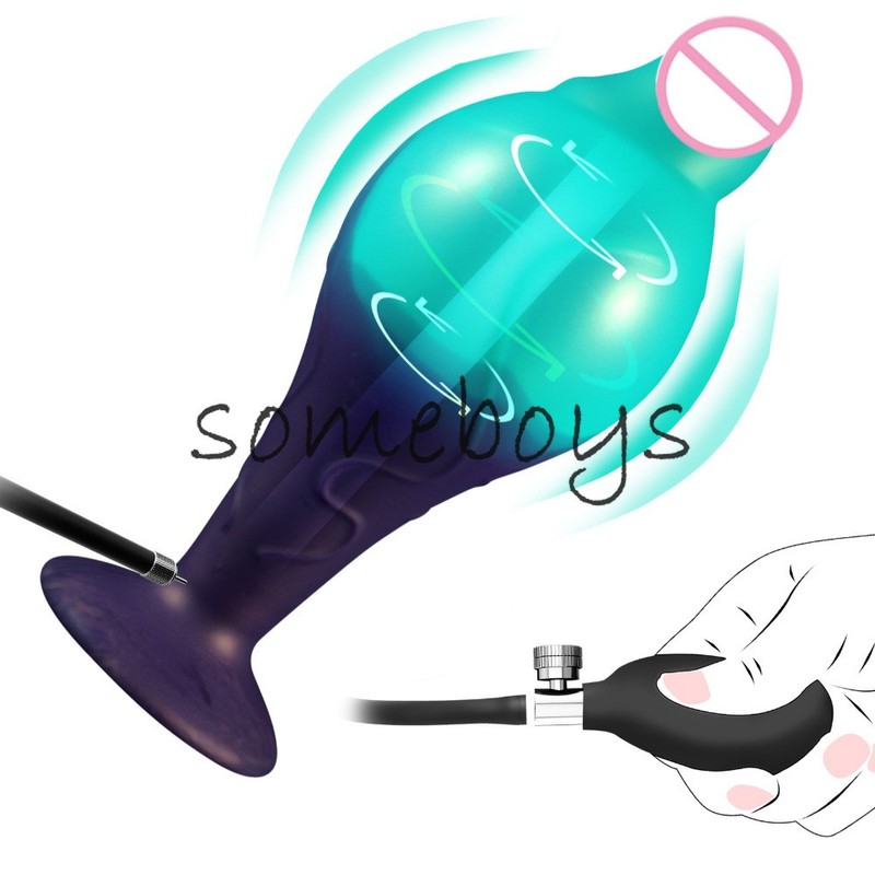 Powerful Suction Cup Inflatable Anal Plug Max 10cm Anal Dilation Anal Sex Toys