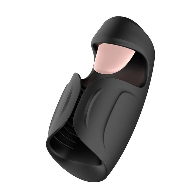 Male Masturbator Tongue Licking Vibrator Penis Trainer-Glans Stimulate Sex Toys