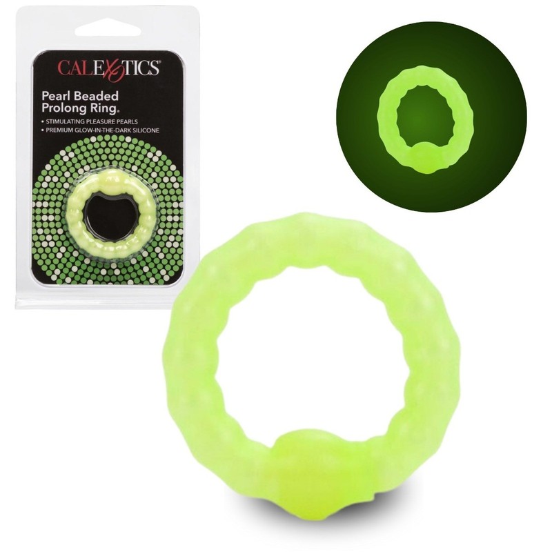 Stretchable Men Male Penis Erection Enhancer Cock Ring w/ Pearl Orgasm Beads