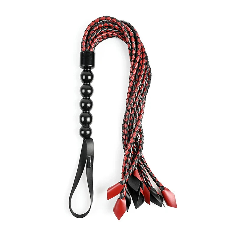 Saffron Braided Flogger – Red/black