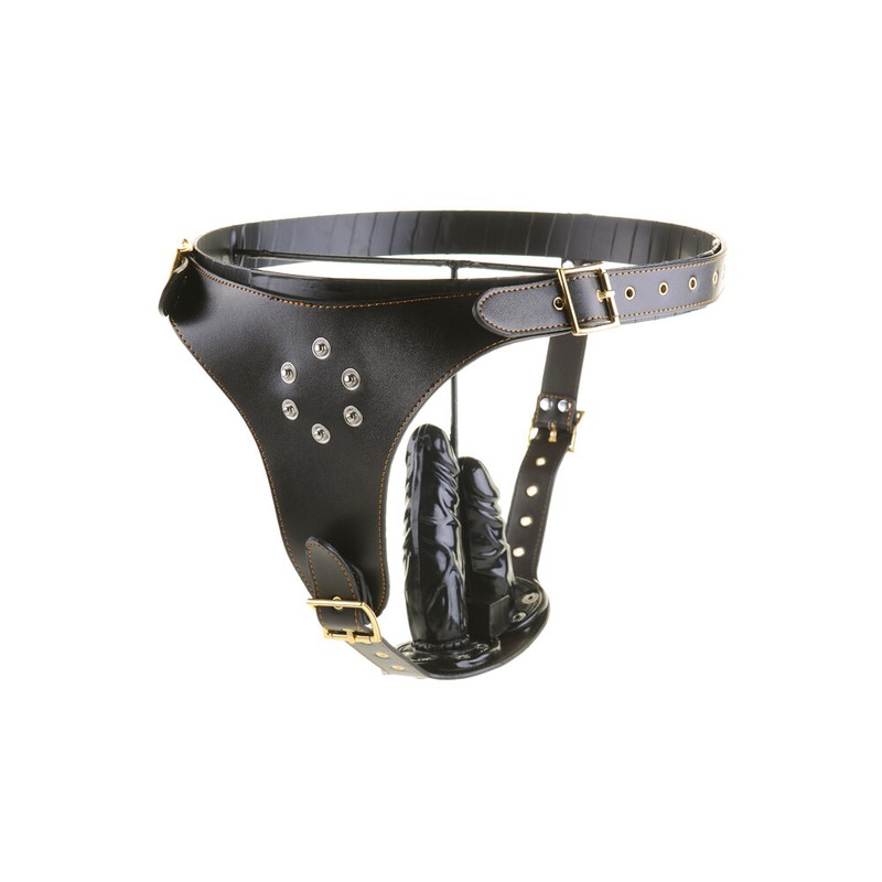 Lesbian Strap-on Harness with Removable 3 Dildo Anal Butt Plug Panties Underwear gallery