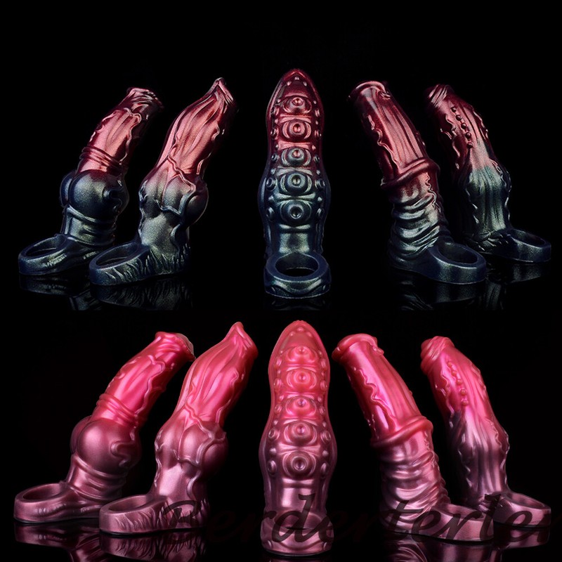 Monster Penis Extender Sleeve Cock Ring Male Penis Sleeve Enlarger Sex Toy Men