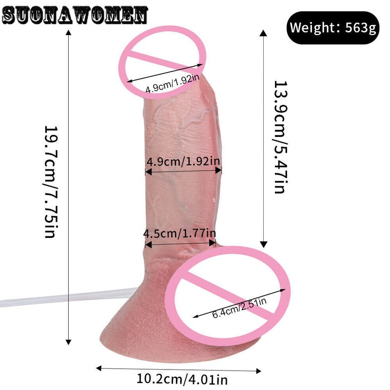 7.75'' Ultra Dildo With Function Ejaculating Adult Penis Toys Silicone Anal Plug