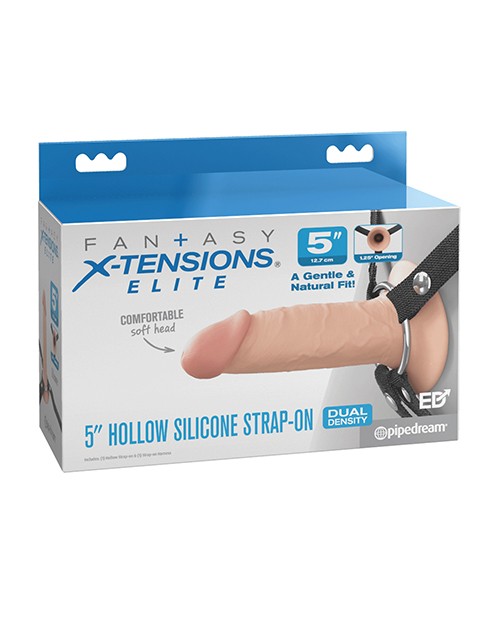 Fantasy X-Tensions Elite 5&Prime; Silicone Hallow Strap-On Dual Density – Light