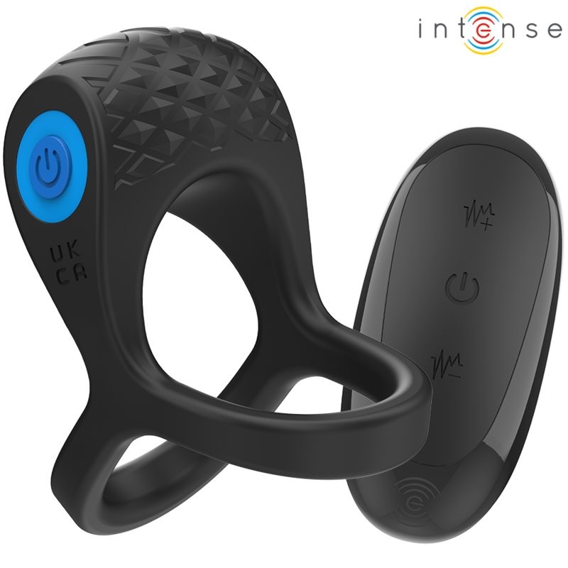 Intense Alex - Double Phallic Ring with 10 Vibration Remote Control Black gallery