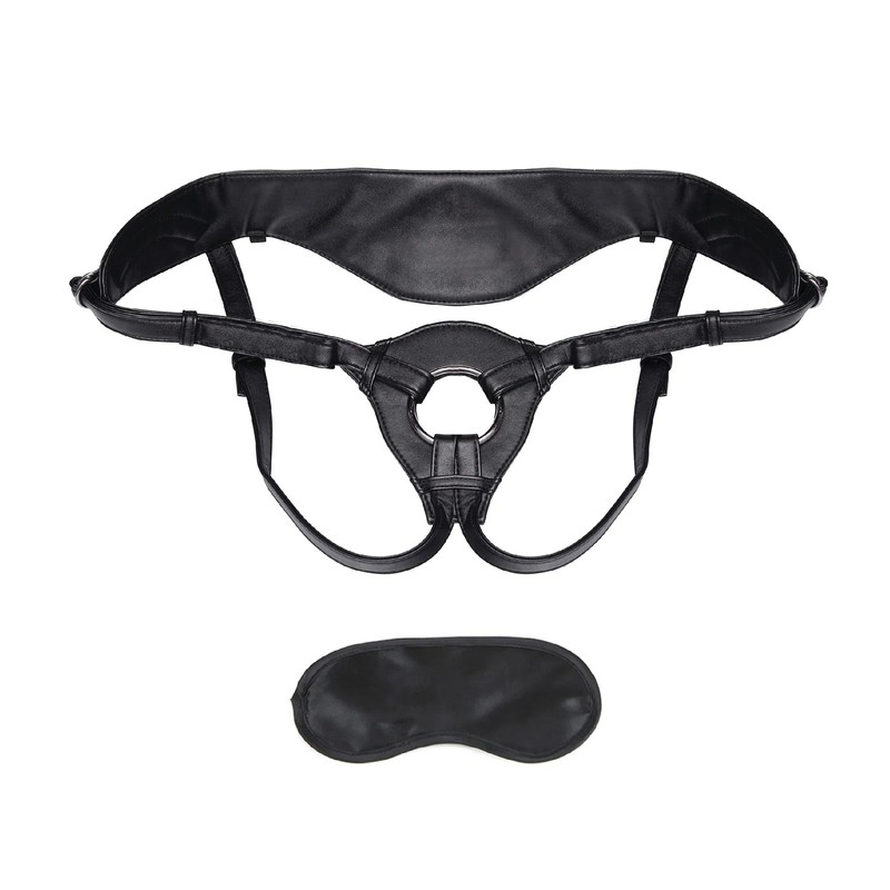 Lux Fetish Patent Leather Strap-On Harness Black gallery