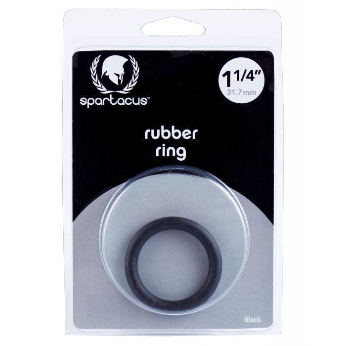 Spartacus 1.25&Prime; Rubber Cock Ring Black