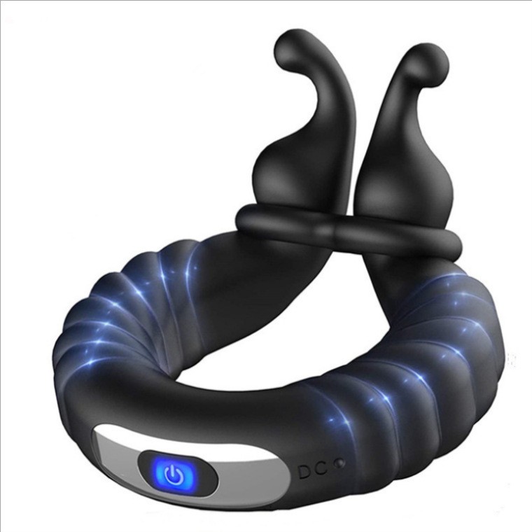 USB charging male ring vibrating masturbation toy adult product