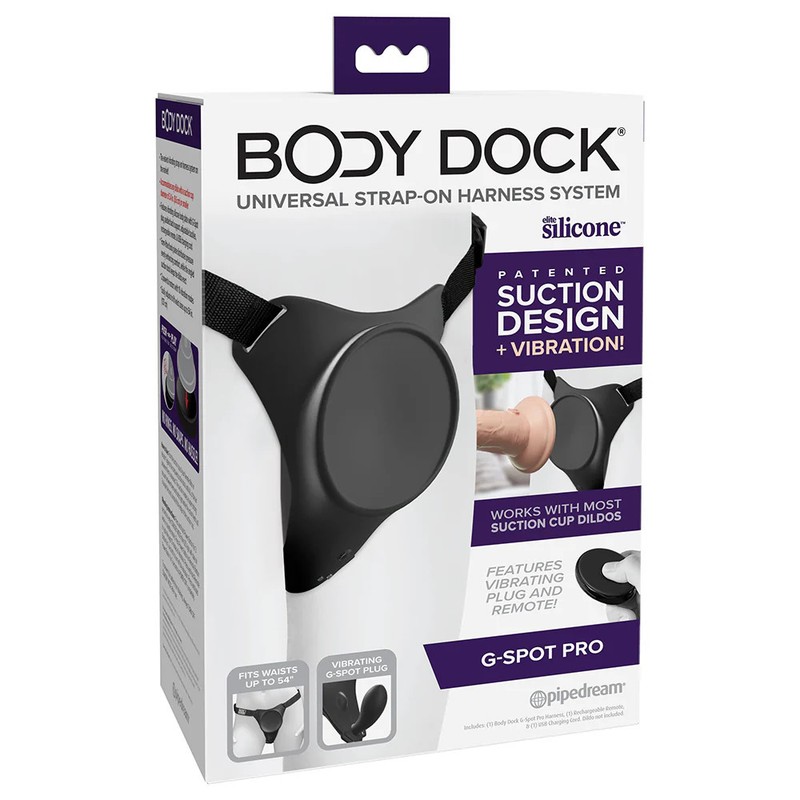 Strap-On Harness Silicone Vibrating Pipedream Body Dock G-Spot Pro Vibrating Sil