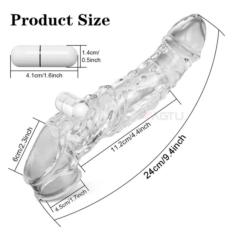 Reusable Penis Extender Silicone Sleeve Delay Ejaculation Cock Ring for Men gallery