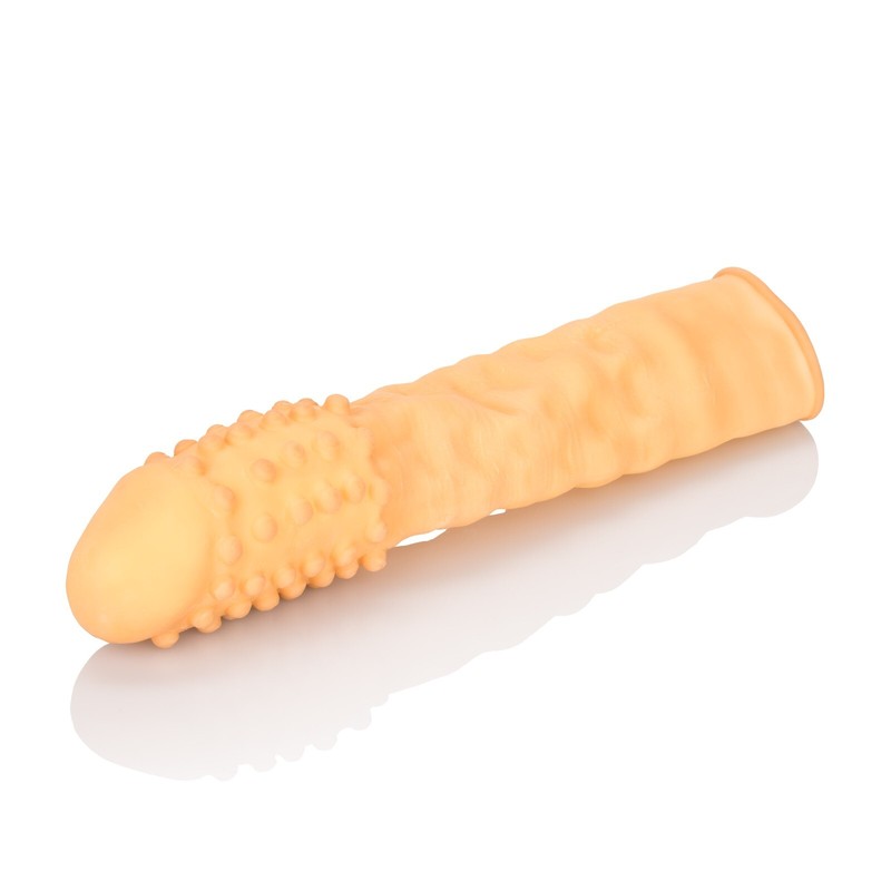 Cal Exotics Nubby Latex Extension Ivory - Add 3" Penis Cock Sleeve gallery