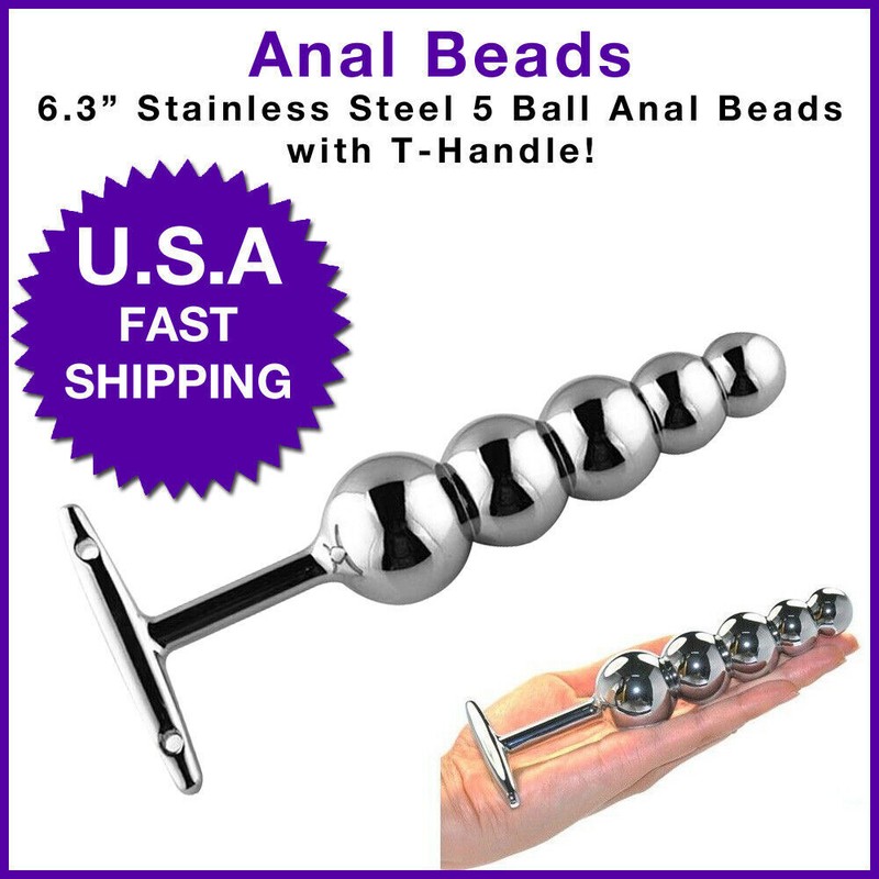 Anal Beads Butt Plug Ball Dildo Prostate Massager Stainless Steel Sex Toy 6.1&Prime;
