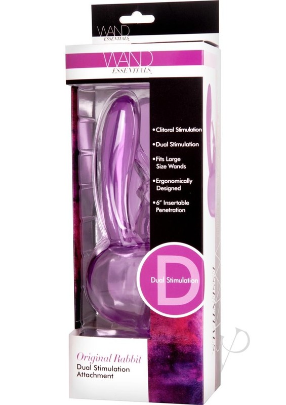 Wand Essentials Original Rabbit Dual Stimulation Wand Attachment – Purple