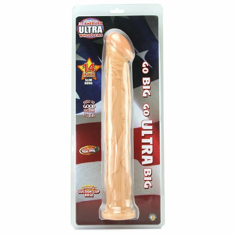 14&Prime; Slim Slender Extra Long Realistic G-spot Anal Dildo Dildoe Dong Suction Cup