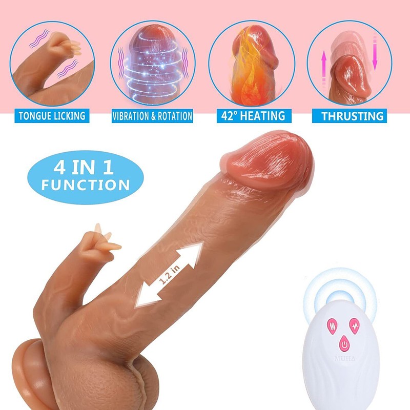 Big Thrusting Dildo Rotation Vibrator G-Spot Heating Suction Cup Sex Toys Women gallery