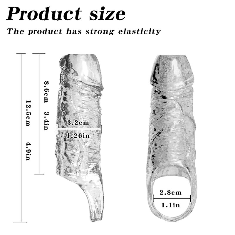 Silicone Penis Extender Sleeve Cock Extension-Sheath Girth Length Male-Enhancer