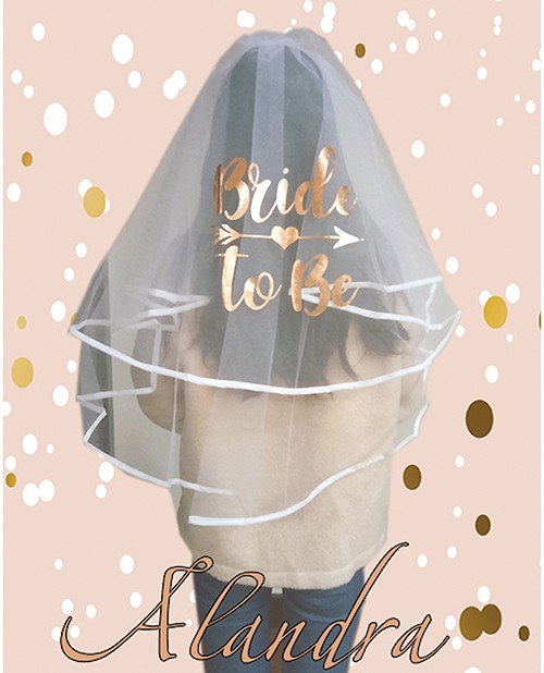 Bride to Be Luxury Veil – Rose Gold