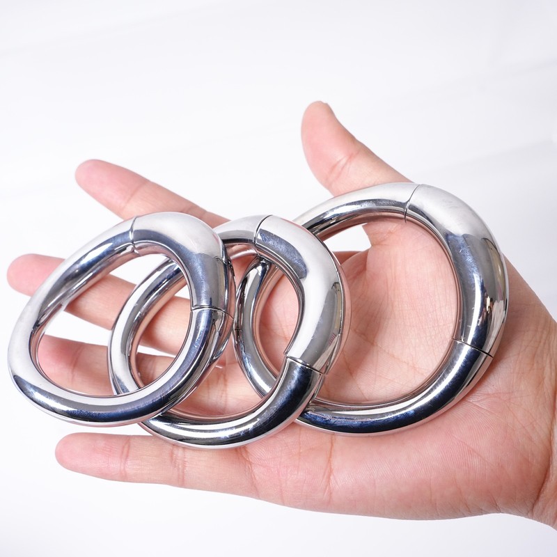 Metal Magnet Penis Ring Ball Scrotum Stretcher Restraint Delay Enhancer Male gallery