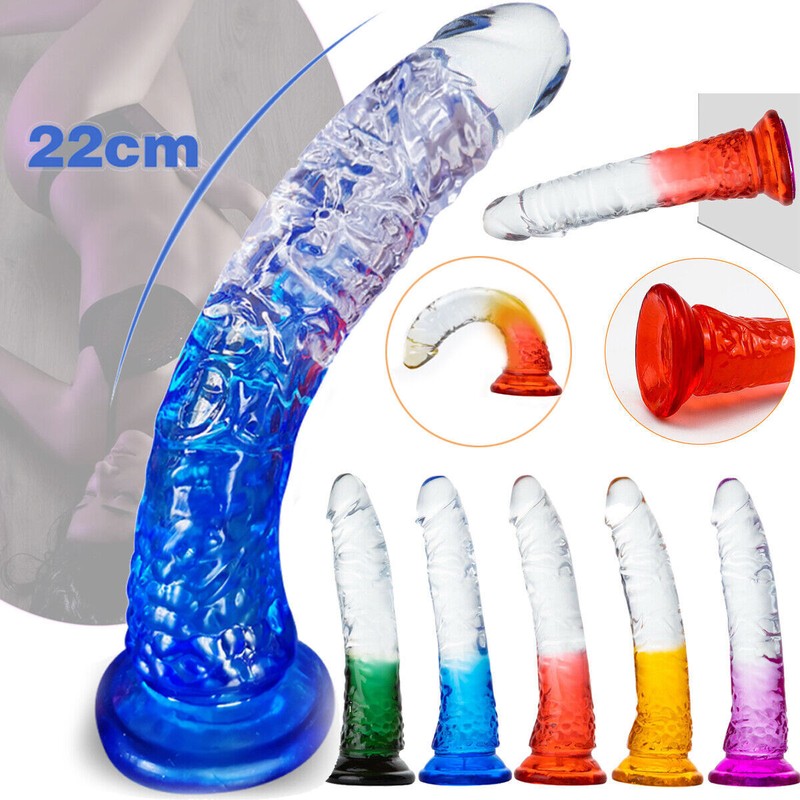Realistic Dildo 8.26 Inch Jelly Dong G-Spot Stimulator With Suction Cup Sex Toys