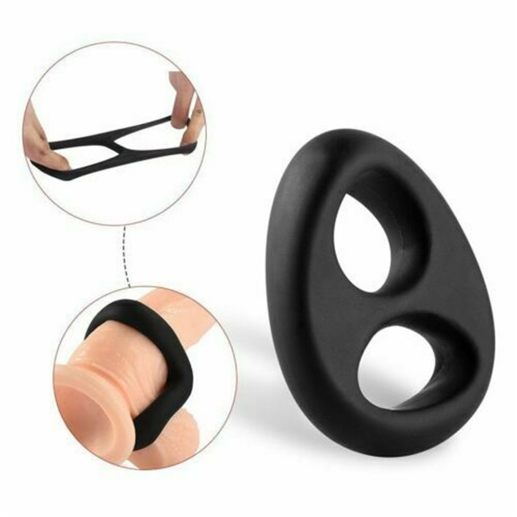 Real Sex Toys Real Double Cock Ring Ball Strap Get Hard Last Longer Penis Ring a