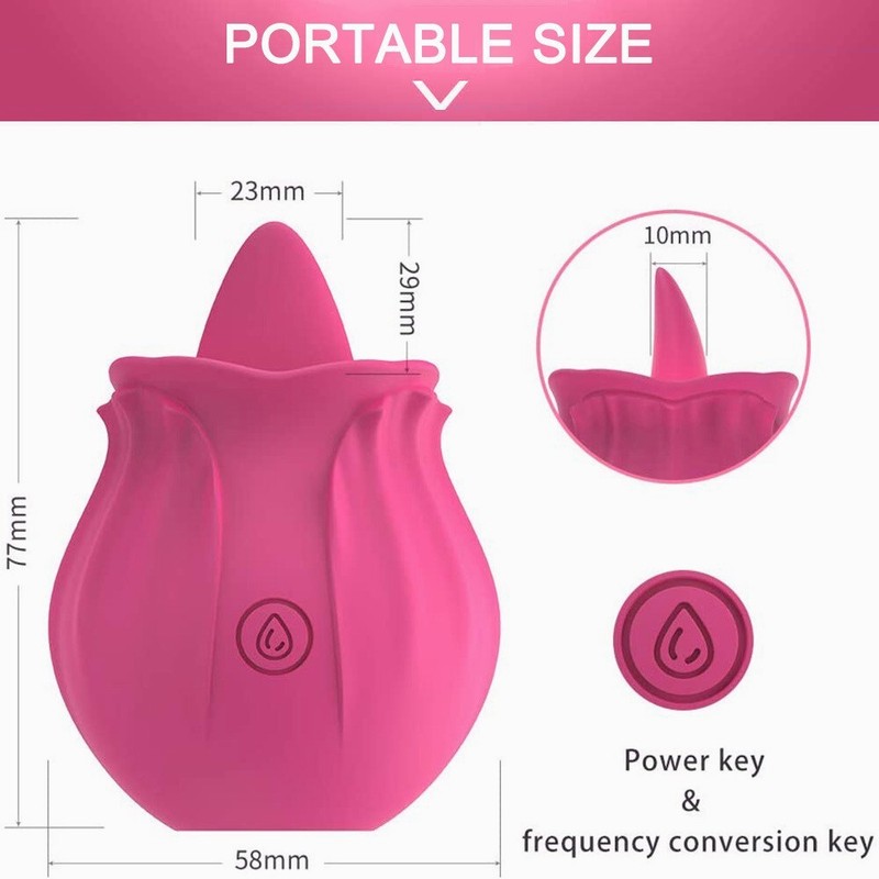 Rose Vibrator Nipple Clit Licking G-spot Vagina Sex Toy for Women Massager Gift gallery