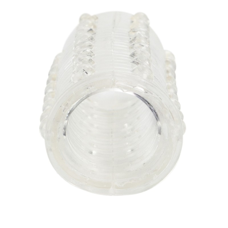 Clear Hand-Job Reversible Penis Stroker Ribbed Masturbation Sleeve Sex Toy gallery