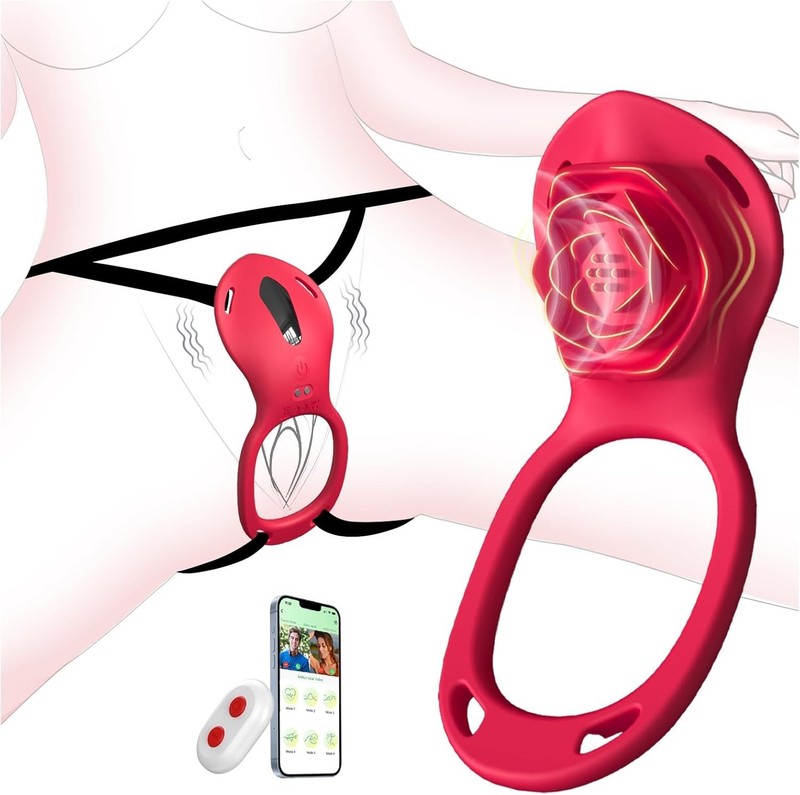 Couples Rose Remote Control Vibrator Waterproof Silicone for Hands Free Pleasure gallery