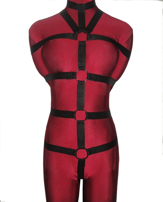 Five-Point Poly Webbing Bondage Harness with Collar (Poly Webbing)