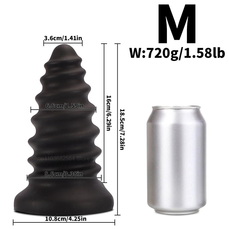 Huge Silicone Screw Anal Plug Soft Butt Plug Big Anal Dilation Women Men gallery