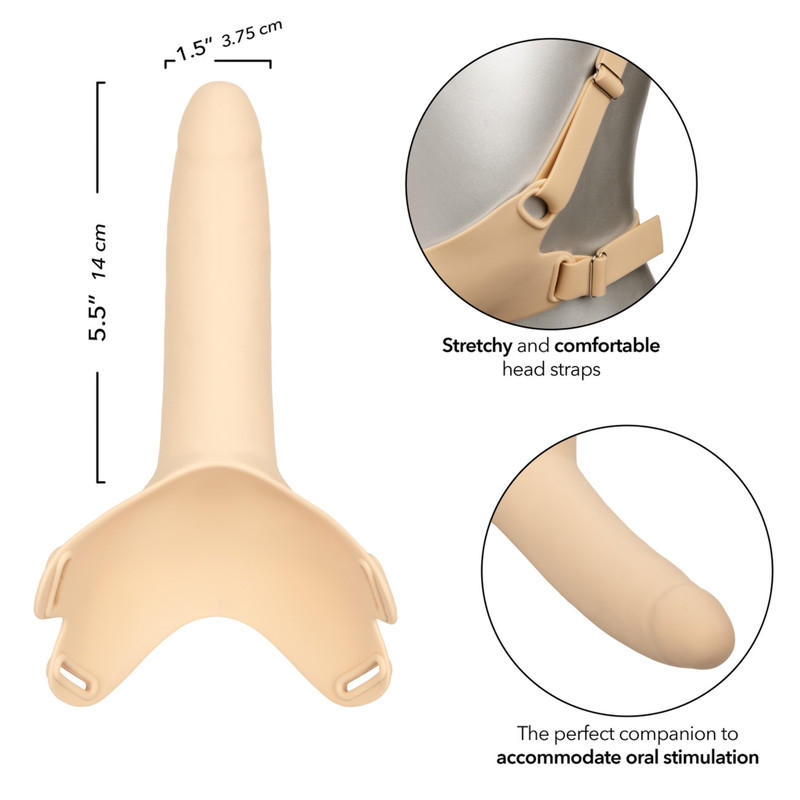 Adjustable Hands-Free Head Straps Silicone Dong Accommodator BDSM Fetish Toy