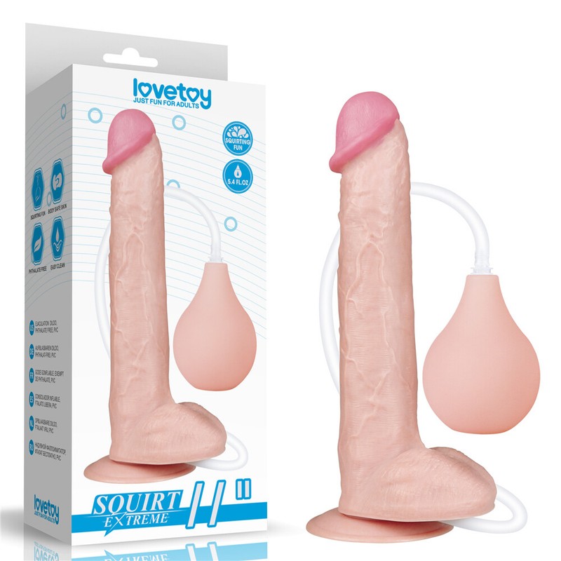 Pene de 11&Prime; Realista Venas y color efecto de eyaculacion a chorros base fuerte