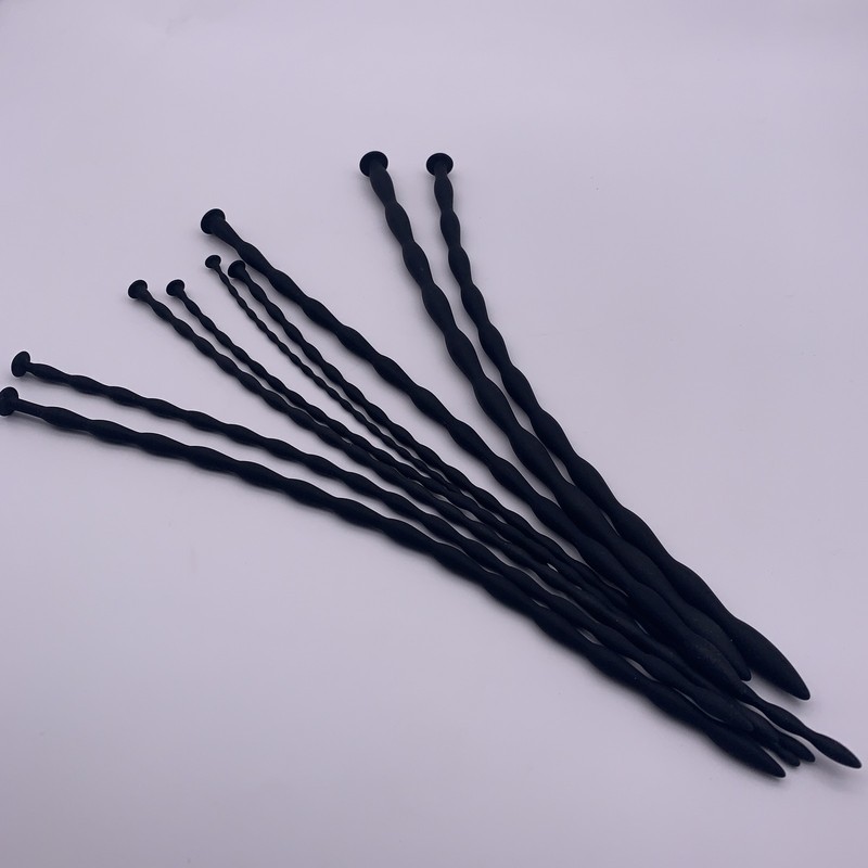 Black/White Silicone Dilator Penis Urethral Plug Sounding Rod Stretcher for Male gallery