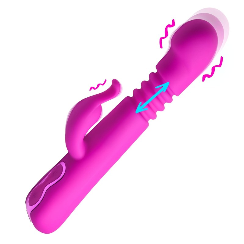 XR PLAY HARD Thrusting Silicone Rabbit Vibrator for Women & Couples. Thrusting