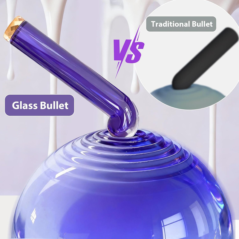 Bullet Vibrator Wand, Finger-Curved Glass Hot & Cold Play Women Adult Sex Toys, gallery