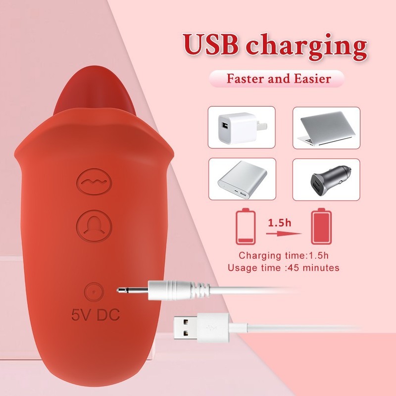 Hands-Free Clitoral Suction Ring Vibrator 10 Modes Licking Tongue Stimulator Toy gallery