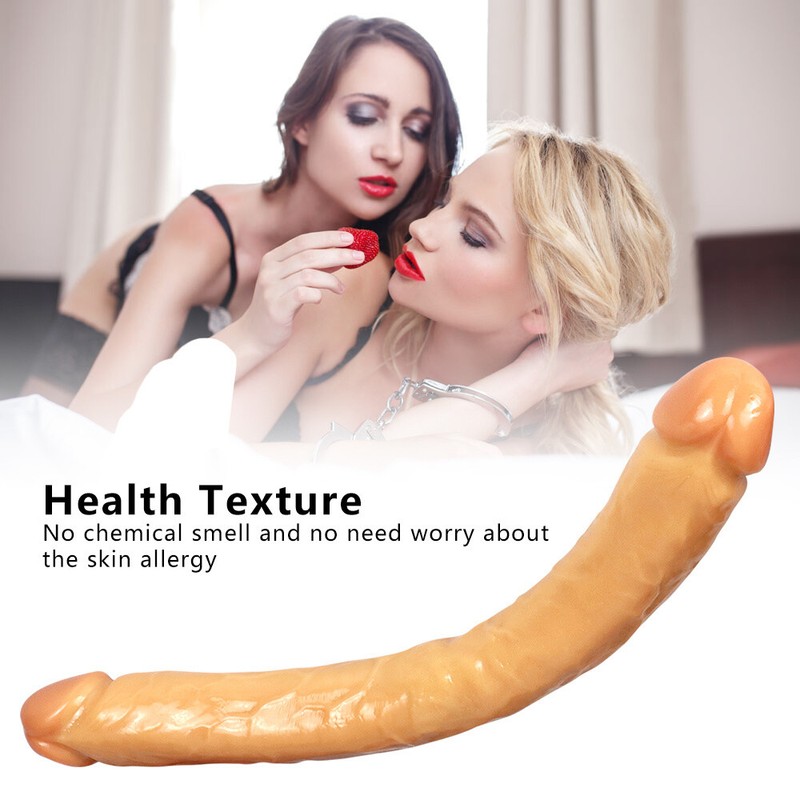 Realistic Big Penis PVC Dildo Double Ended Cock Anal Vagina Female Sex Toys D7 gallery