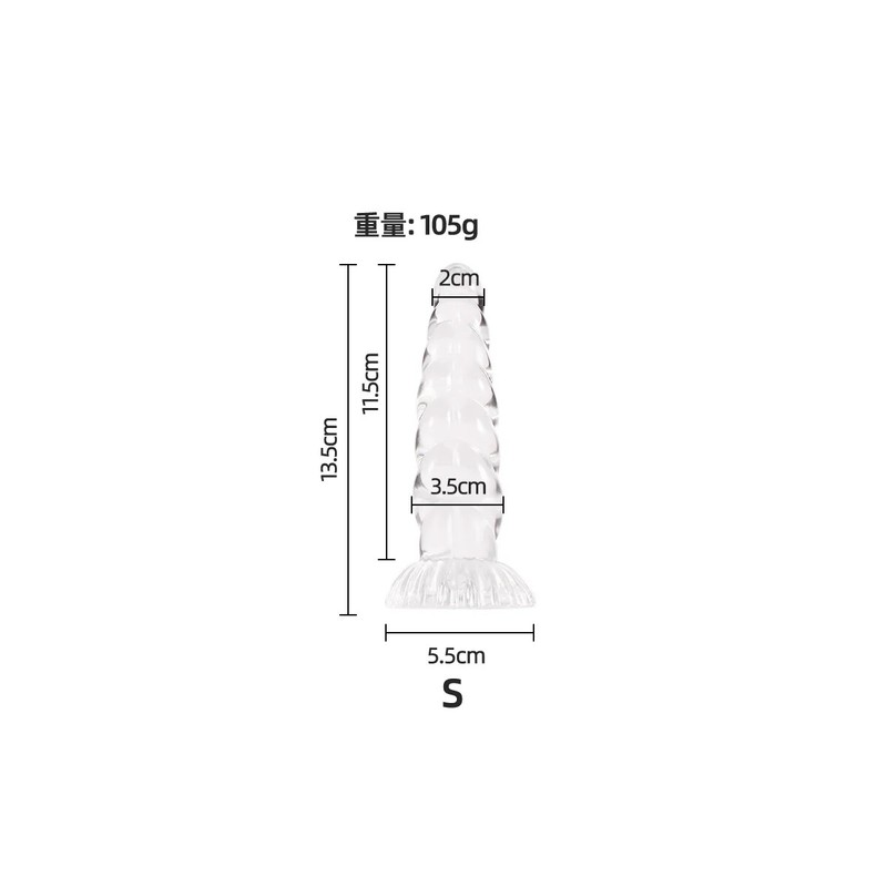 S/M/L Twist Anal Plug Transparent Dildo Dilator Masturbator Butt Plug Sex Toys