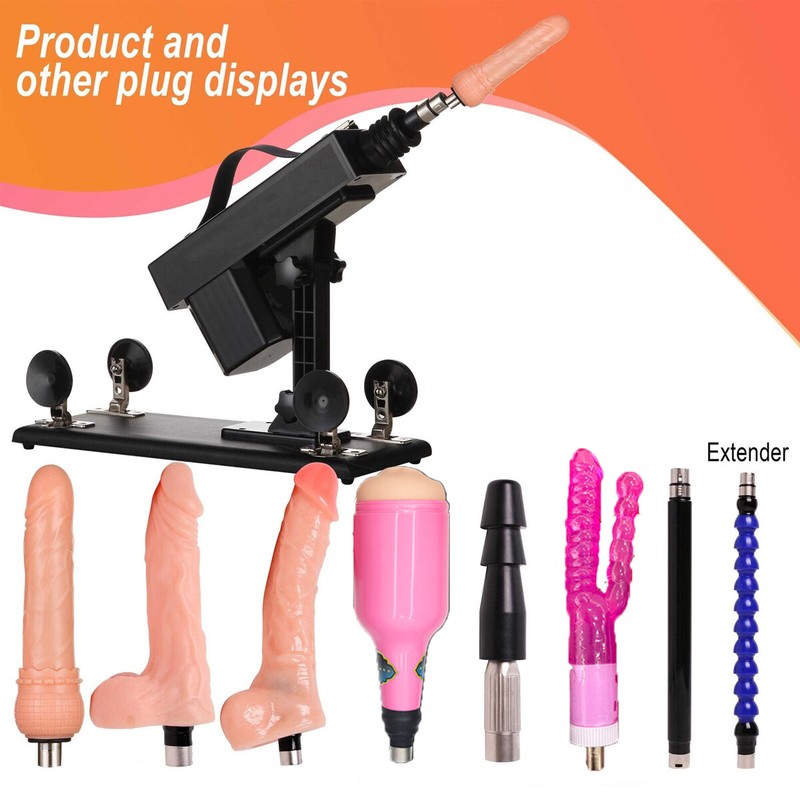 Thrusting Electric Automatic Sex Machine with Dildo Masturbator 3XLR Attachments