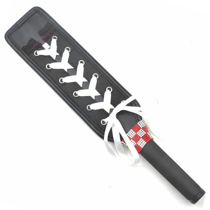 Lace Corset PU Leather Spanking Paddle Bondage BDSM Sex Toy for Women